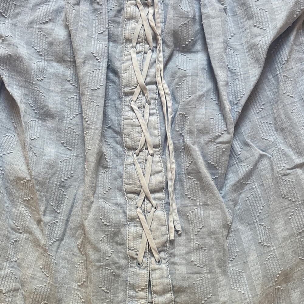 Pilcro light‎ blue cotton lace back western long sleeve button up shirt SIZE XS - Picture 6 of 7